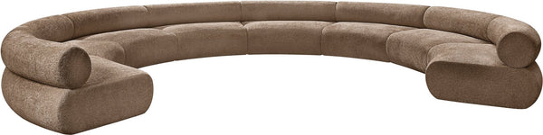 Meridian Furniture Bale Modular Sectional Sofa Soft Chenille Upholstery for Contemporary Living Rooms 8 pc. 202"W x 168"D 114Brown-S8A