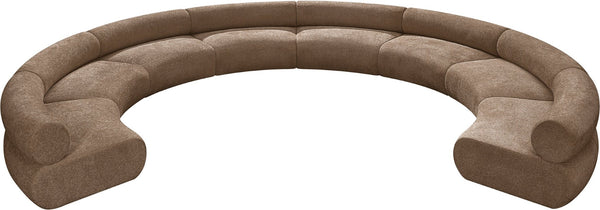 Meridian Furniture Bale Modular Sectional Sofa Soft Chenille Upholstery for Contemporary Living Rooms 8 pc. 202"W x 168"D 114Brown-S8A