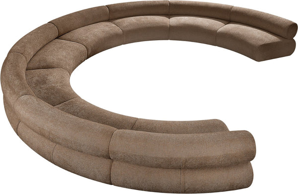 Meridian Furniture Bale Modular Sectional Sofa Soft Chenille Upholstery for Contemporary Living Rooms 8 pc. 202"W x 168"D 114Brown-S8A