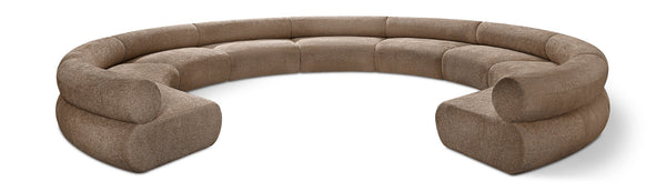 Meridian Furniture Bale Modular Sectional Sofa Soft Chenille Upholstery for Contemporary Living Rooms 9 pc. 202"W x 186"D 114Brown-S9A