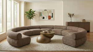 Meridian Furniture Bale Modular Sectional Sofa Soft Chenille Upholstery for Contemporary Living Rooms 9 pc. 202"W x 186"D 114Brown-S9A