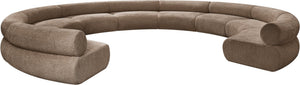 Meridian Furniture Bale Modular Sectional Sofa Soft Chenille Upholstery for Contemporary Living Rooms 9 pc. 202"W x 186"D 114Brown-S9A