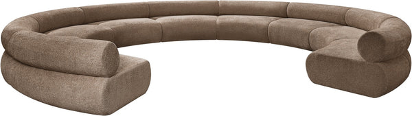 Meridian Furniture Bale Modular Sectional Sofa Soft Chenille Upholstery for Contemporary Living Rooms 9 pc. 202"W x 186"D 114Brown-S9A