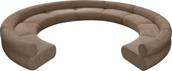 Meridian Furniture Bale Modular Sectional Sofa Soft Chenille Upholstery for Contemporary Living Rooms 9 pc. 202"W x 186"D 114Brown-S9A