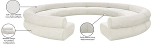 Bale Cream Chenille Fabric Modular Sofa 114Cream-S10A Meridian Furniture