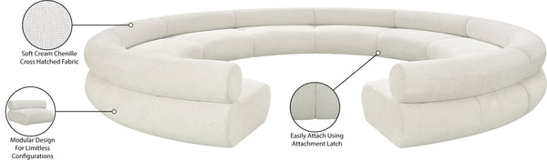 Bale Cream Chenille Fabric Modular Sofa 114Cream-S10A Meridian Furniture