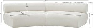 Bale Cream Chenille Fabric Modular Sofa 114Cream-S2A Meridian Furniture