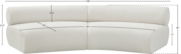 Bale Cream Chenille Fabric Modular Sofa 114Cream-S2A Meridian Furniture