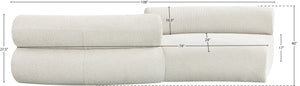 Bale Cream Chenille Fabric Modular Sofa 114Cream-S2B Meridian Furniture