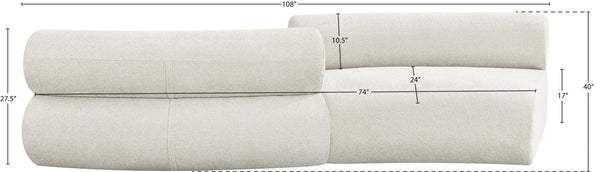 Bale Cream Chenille Fabric Modular Sofa 114Cream-S2B Meridian Furniture