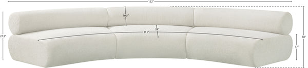 Bale Cream Chenille Fabric Modular Sofa 114Cream-S3A Meridian Furniture