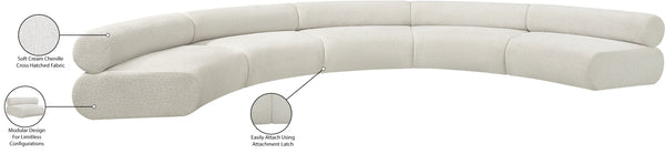 Bale Cream Chenille Fabric Modular Sofa 114Cream-S5A Meridian Furniture