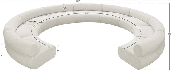Bale Cream Chenille Fabric Modular Sofa 114Cream-S9A Meridian Furniture