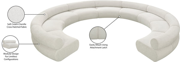 Bale Cream Chenille Fabric Modular Sofa 114Cream-S9A Meridian Furniture