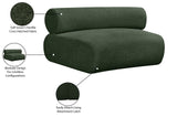 Bale Green Chenille Fabric Modular Chair 114Green-C Meridian Furniture