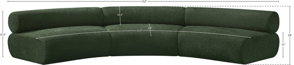 Bale Green Chenille Fabric Modular Sofa 114Green-S3A Meridian Furniture