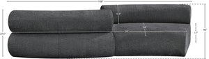 Bale Grey Chenille Fabric Modular Sofa 114Grey-S2B Meridian Furniture