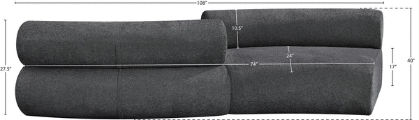 Bale Grey Chenille Fabric Modular Sofa 114Grey-S2B Meridian Furniture