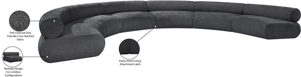 Bale Grey Chenille Fabric Modular Sofa 114Grey-S6A Meridian Furniture