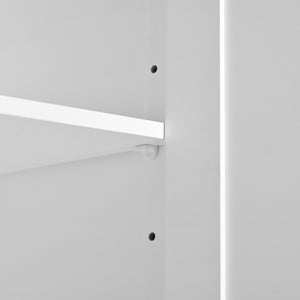 English Elm K&K Convertible 55.7" Folding Kitchen Island Cart with Power Outlet, Spice Rack, 5 Wheels, Multi-Use White N707P186617W