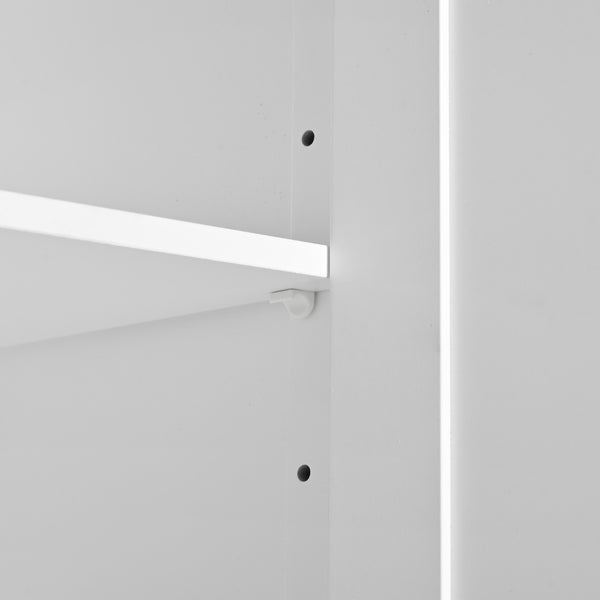 English Elm K&K Convertible 55.7" Folding Kitchen Island Cart with Power Outlet, Spice Rack, 5 Wheels, Multi-Use White N707P186617W