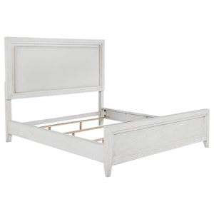 English Elm Hemlock Architectural Platform Bed Warm Wood Grain Headboard for Master Suite B062S01593