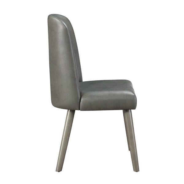 English Elm Set Of 2 Cushioned Pu Side Chairs With Gray Oak Legs, Modern Comfort For Dining & Home Office B016P314454-GIGA