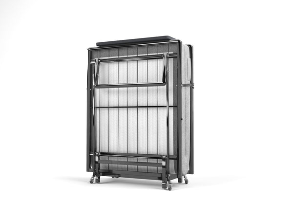 English Elm Metal Folding Bed Twin with 4" High-Density Foam Mattress, 300lbs Steel Frame, Slim 14" Foldable Profile W1960P162794