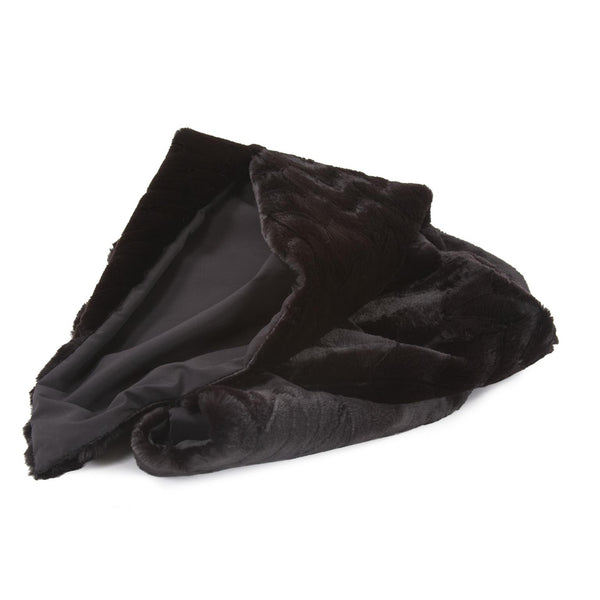 Howard Elliott Throw Luxurious Faux Fur Blanket - Sumptuous Softness For Cozy Living Room & Elegant Decor Black 100% Polyester 115-1090-howard-elliott