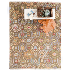 Capel Rugs Kerrington-eisley Exquisite Hand-knotted Wool Area Rug With Sophisticated Transitional Design Olive Multi, Green 100% Wool 1150rs07060906275
