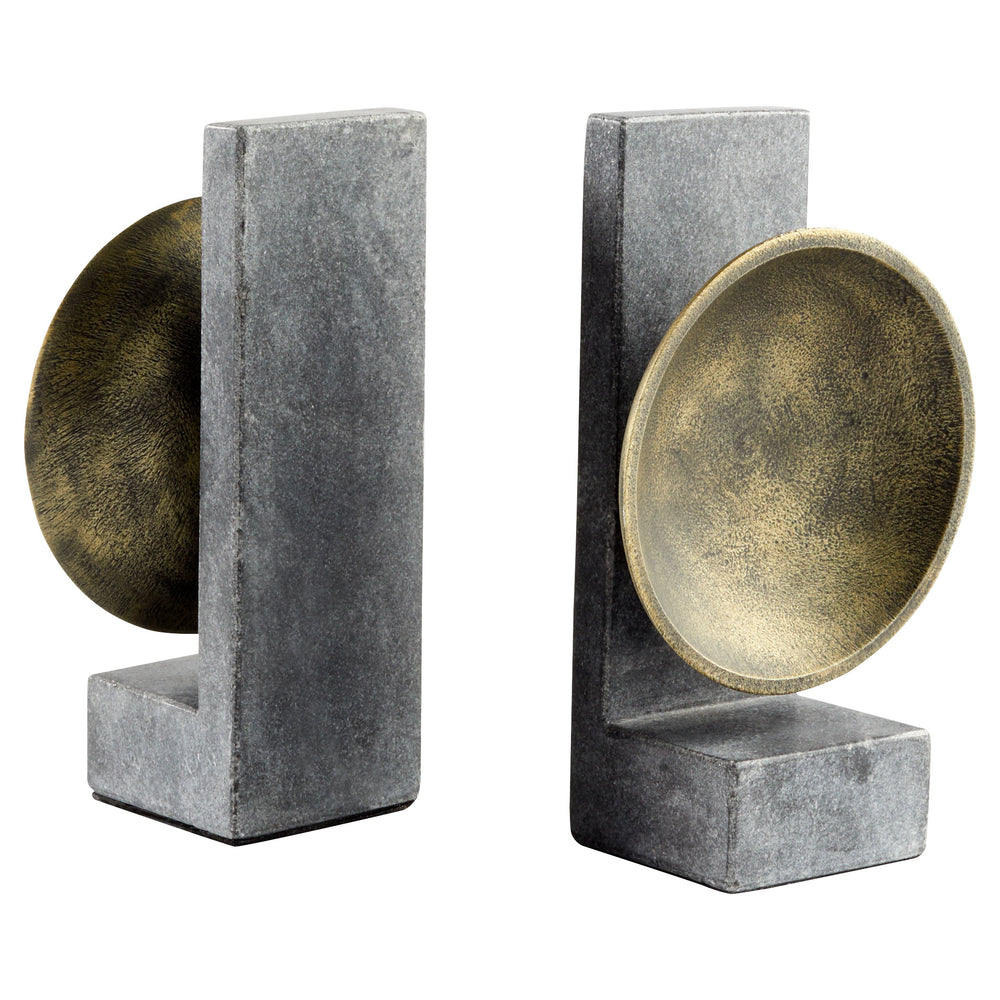 Taal Bookends Black and Brass 11500 Cyan Design