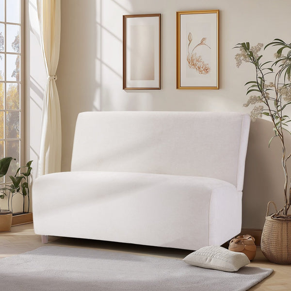 English Elm 49" Boucle Upholstered Compact Loveseat with Curved Back for Scandinavian Living Rooms W1687P372429