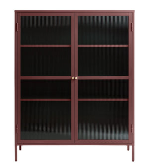 IDEAZ 1150UFAWine Red Steel Short Display Cabinet Red & Golden 1150UFA