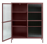 IDEAZ 1150UFAWine Red Steel Short Display Cabinet Red & Golden 1150UFA