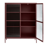 IDEAZ 1150UFAWine Red Steel Short Display Cabinet Red & Golden 1150UFA