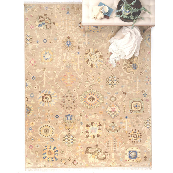 Capel Rugs Kerrington-newbury Elegant Hand-knotted Wool Area Rug For Transitional And Traditional Interiors Natural, Blue 100% Wool 1151rs05060806650