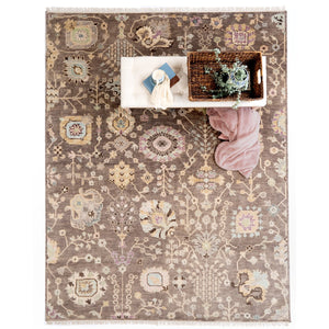 Capel Rugs Kerrington-newbury Elegant Hand-knotted Wool Area Rug For Transitional And Traditional Interiors Mushroom, Green 100% Wool 1151rs03060506700