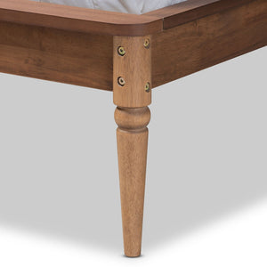 Baxton Studio Baxton Studio Jamila Modern Platform Bed with Elegant Rattan Headboard and Sturdy Wood Frame Design King MG0069-Rattan/Walnut-King