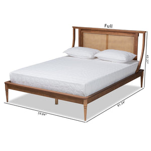 Baxton Studio Baxton Studio Jamila Modern Platform Bed with Elegant Rattan Headboard and Sturdy Wood Frame Design King MG0069-Rattan/Walnut-King