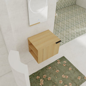 English Elm 24" Oak Bathroom Vanity Sink Cabinet - Modern Design, Soft-Close Doors, Great Storage For Small Spaces W1972P204940