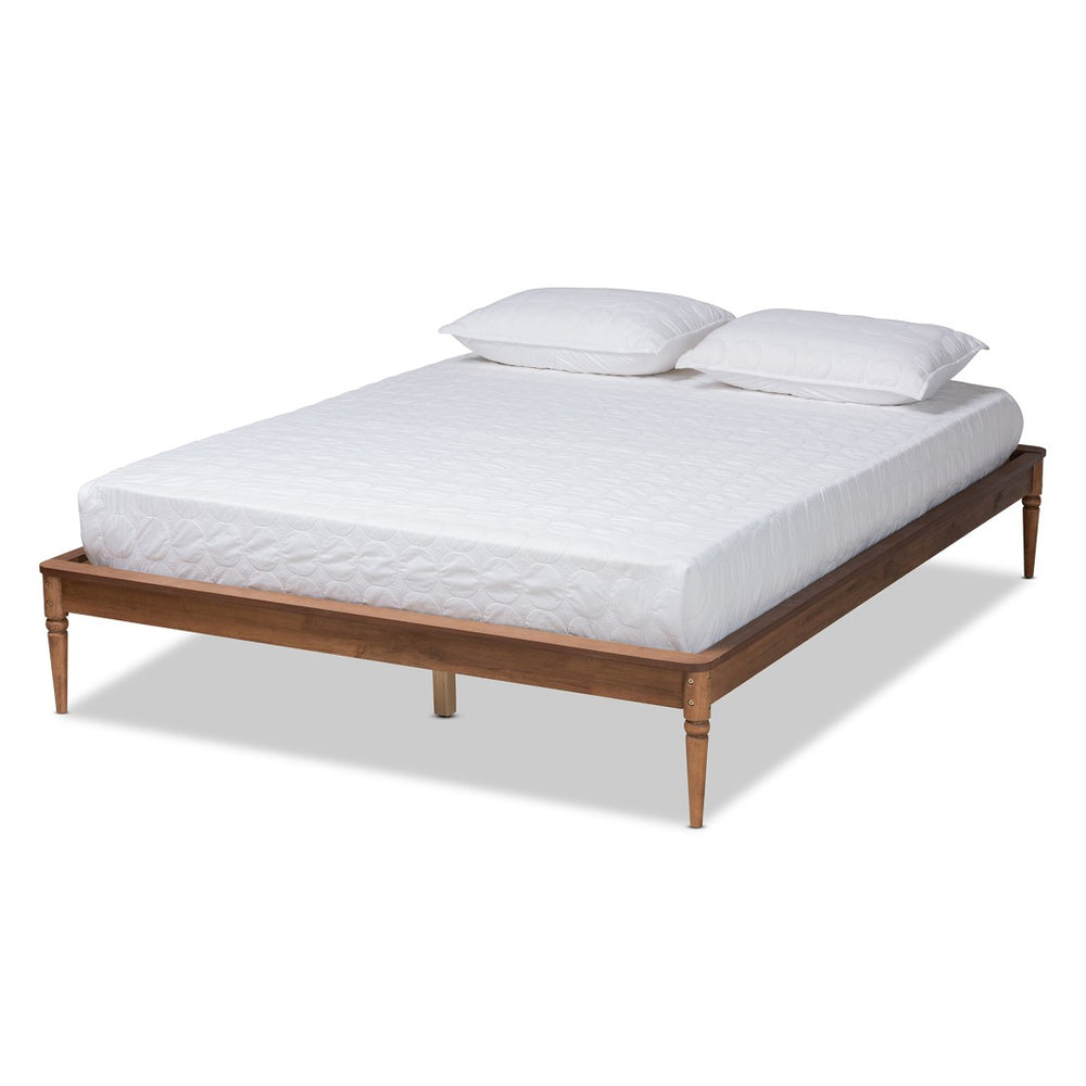 Baxton Studio Baxton Studio Tallis Queen Bed Frame - Classic Walnut Brown Wood Design with Sturdy Support System MG006-1-Walnut-Queen-Frame
