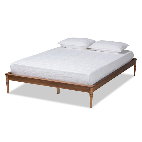 Baxton Studio Baxton Studio Tallis Queen Bed Frame - Classic Walnut Brown Wood Design with Sturdy Support System MG006-1-Walnut-Queen-Frame