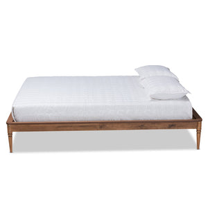 Baxton Studio Baxton Studio Tallis Queen Bed Frame - Classic Walnut Brown Wood Design with Sturdy Support System MG006-1-Walnut-Queen-Frame
