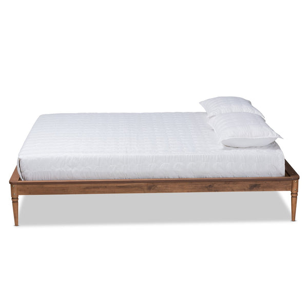 Baxton Studio Baxton Studio Tallis Queen Bed Frame - Classic Walnut Brown Wood Design with Sturdy Support System MG006-1-Walnut-Queen-Frame