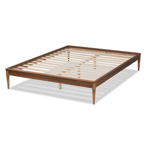 Baxton Studio Baxton Studio Tallis Queen Bed Frame - Classic Walnut Brown Wood Design with Sturdy Support System MG006-1-Walnut-Queen-Frame