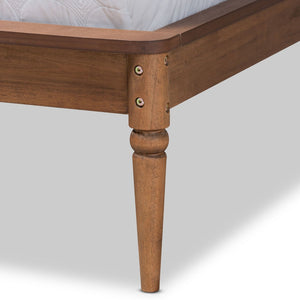 Baxton Studio Baxton Studio Tallis Queen Bed Frame - Classic Walnut Brown Wood Design with Sturdy Support System MG006-1-Walnut-Queen-Frame
