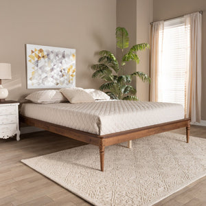 Baxton Studio Baxton Studio Tallis Queen Bed Frame - Classic Walnut Brown Wood Design with Sturdy Support System MG006-1-Walnut-Queen-Frame