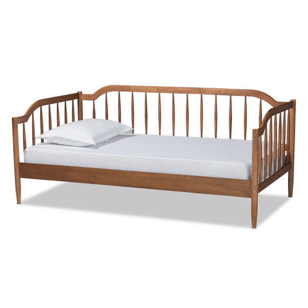 Baxton Studio Baxton Studio Twin Size Daybed in Walnut Brown - Mid-Century Modern Design for Versatile Spaces MG0073-1-Walnut-Daybed