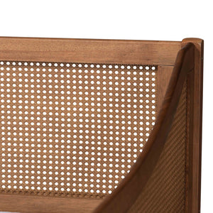 Baxton Studio Baxton Studio Ogden Twin Daybed - Mid-Century Modern Walnut Finish with Stylish Synthetic Rattan Accents MG0074-Rattan/Walnut-Daybed
