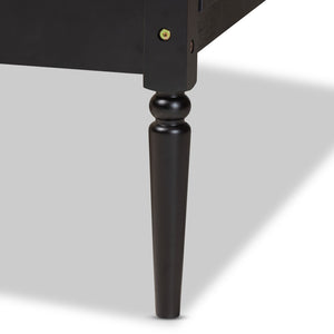 Baxton Studio Baxton Studio Hancock Twin Daybed – Mid-Century Modern Charcoal Wood & Rattan, Stylish & Durable Design MG0075-Black Rattan/Black-Daybed